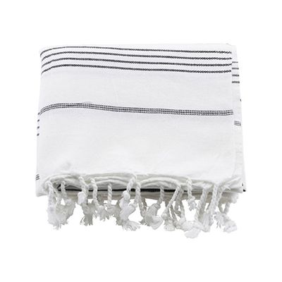White & Black Stripe Towels