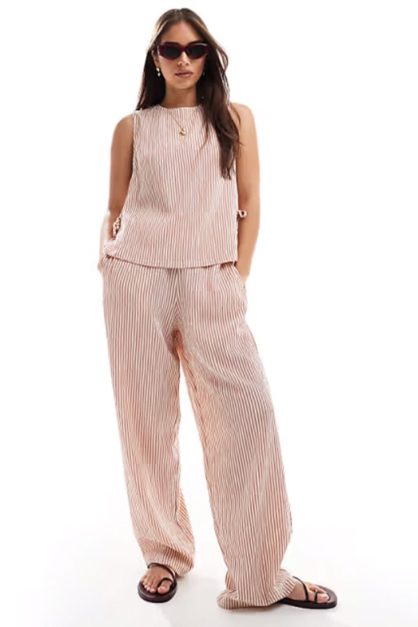 Textured Tie Side Shell Top, Shorts & Trousers Co-Ord from ASOS DESIGN