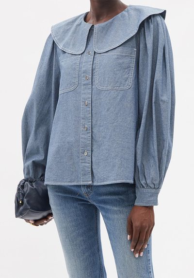 Peter Pan-Collar Denim Blouse  from Sea