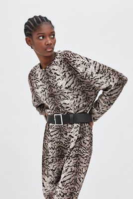 Belted Animal Print Dress from Zara