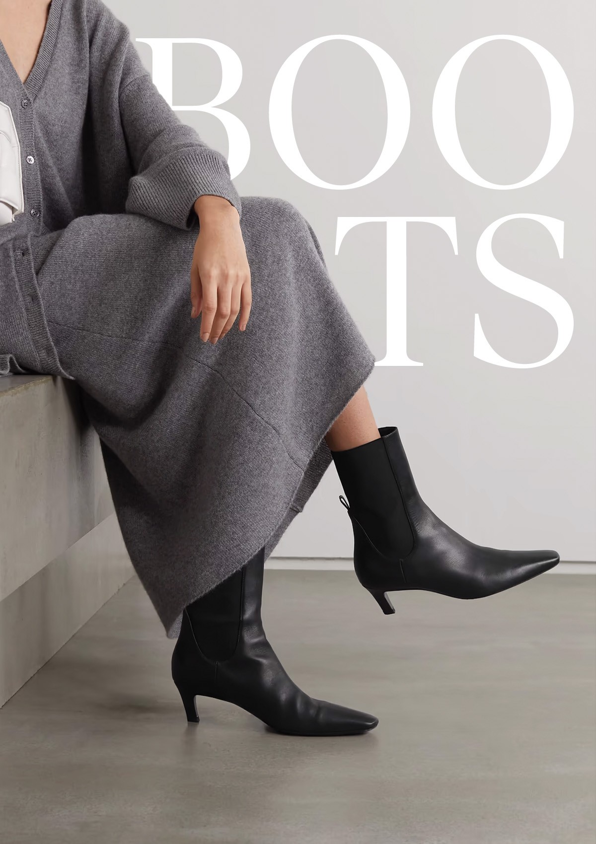 The Mid Heel Leather Ankle Boots from TOTEME