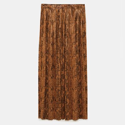 Snakeskin Midi Skirt from Zara