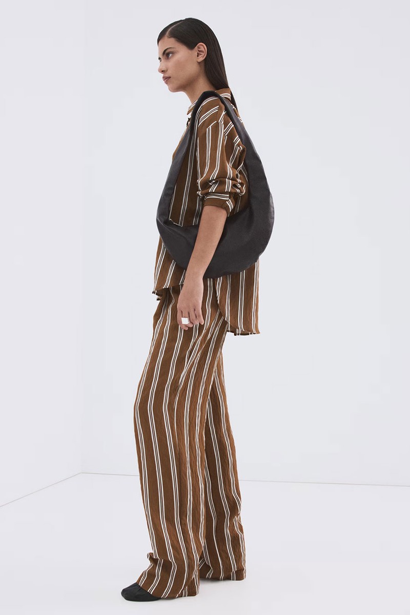 Pleated Striped Trousers from Mango