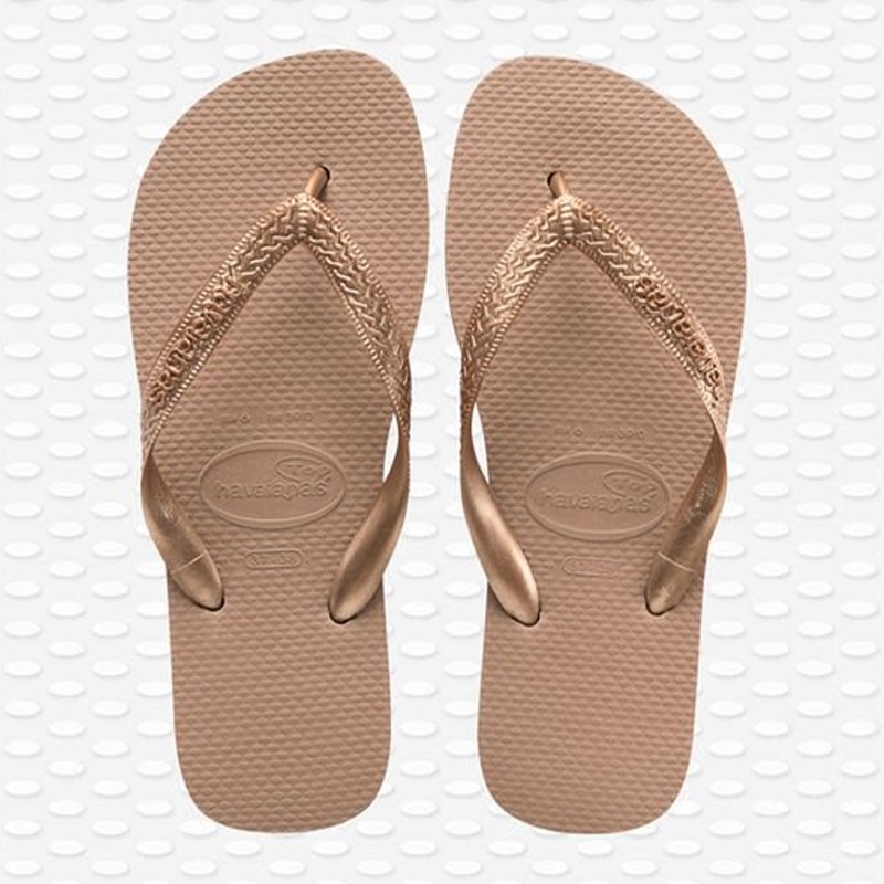 Top Tiras Flip Flops In Rose Gold