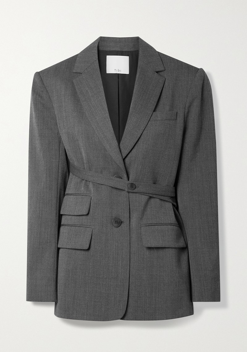 Luka Belted Twill Blazer from Tibi