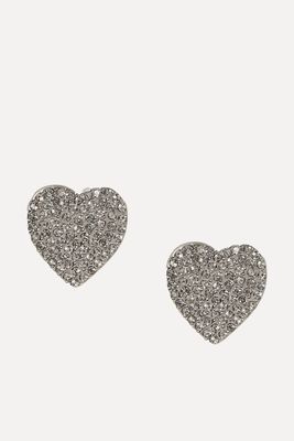  Heart Rhinestone Stud Earrings