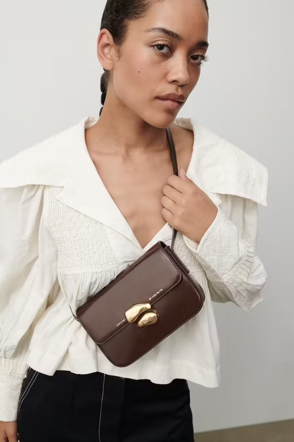 Flap Bag With Sculptural Seal