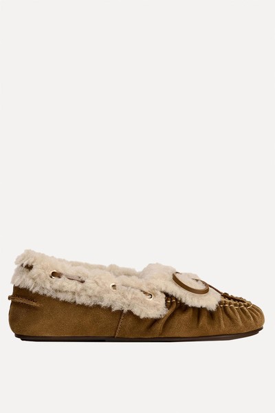 Flat Shoes With Faux Fur Lining