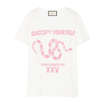 Oversized Printed Cotton T-Shirt from Gucci