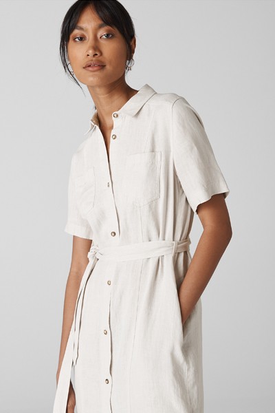 Bella Linen Shirt Dress