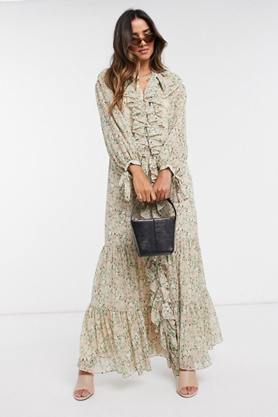 Frill Front Dress In Floral Print from Mango