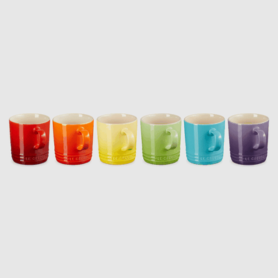 Stoneware Rainbow Set of 6 Mugs