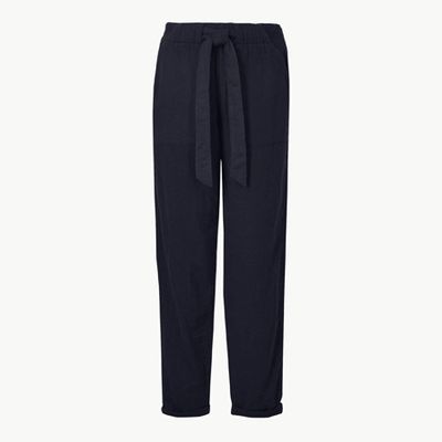 Pure Cotton Straight Leg Trousers