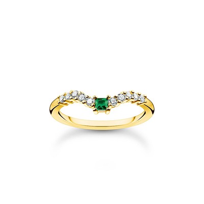 Green Stone Stacking Ring