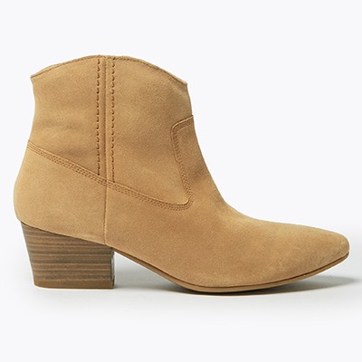 Suede Western Ankle Boots