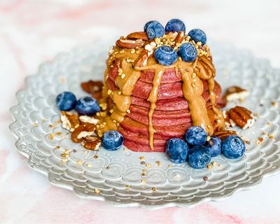 Saturday morning beetroot pancakes