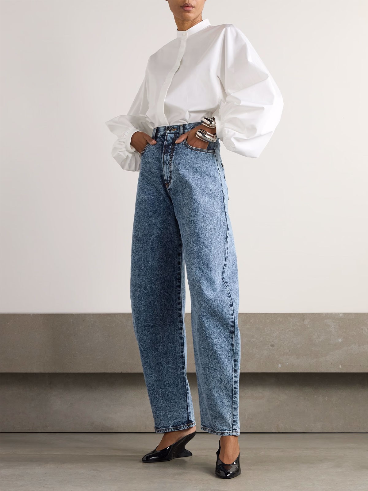High-Rise Barrel-Leg Jeans from Alaïa