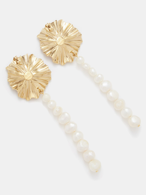 Marise Pearl & 18kt Gold Plated Earrings from By Alona