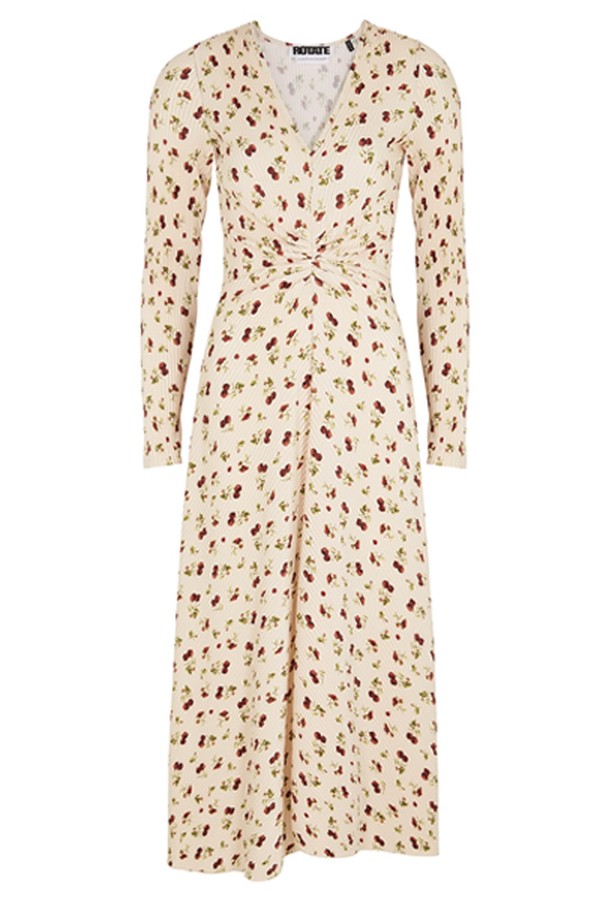 Number 7 Printed Satin-Jersey Midi Dress from Rotate Birger Christensen