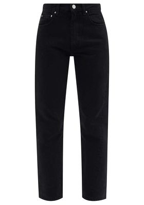 Black Twisted-Seam Cropped Jeans from Totême 