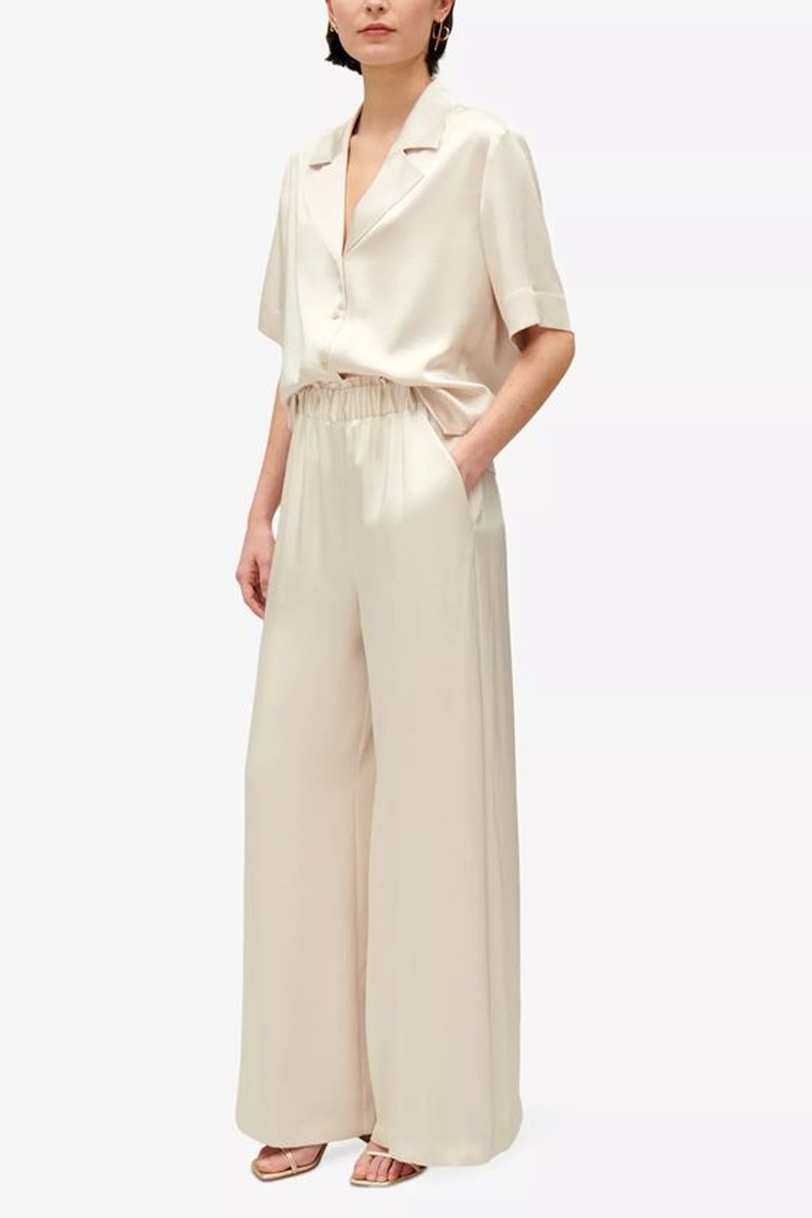 Wide-Leg Trousers With Smocked Waistband from Claudie Pierlot