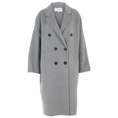 Grey Double Breasted Woollen Coat