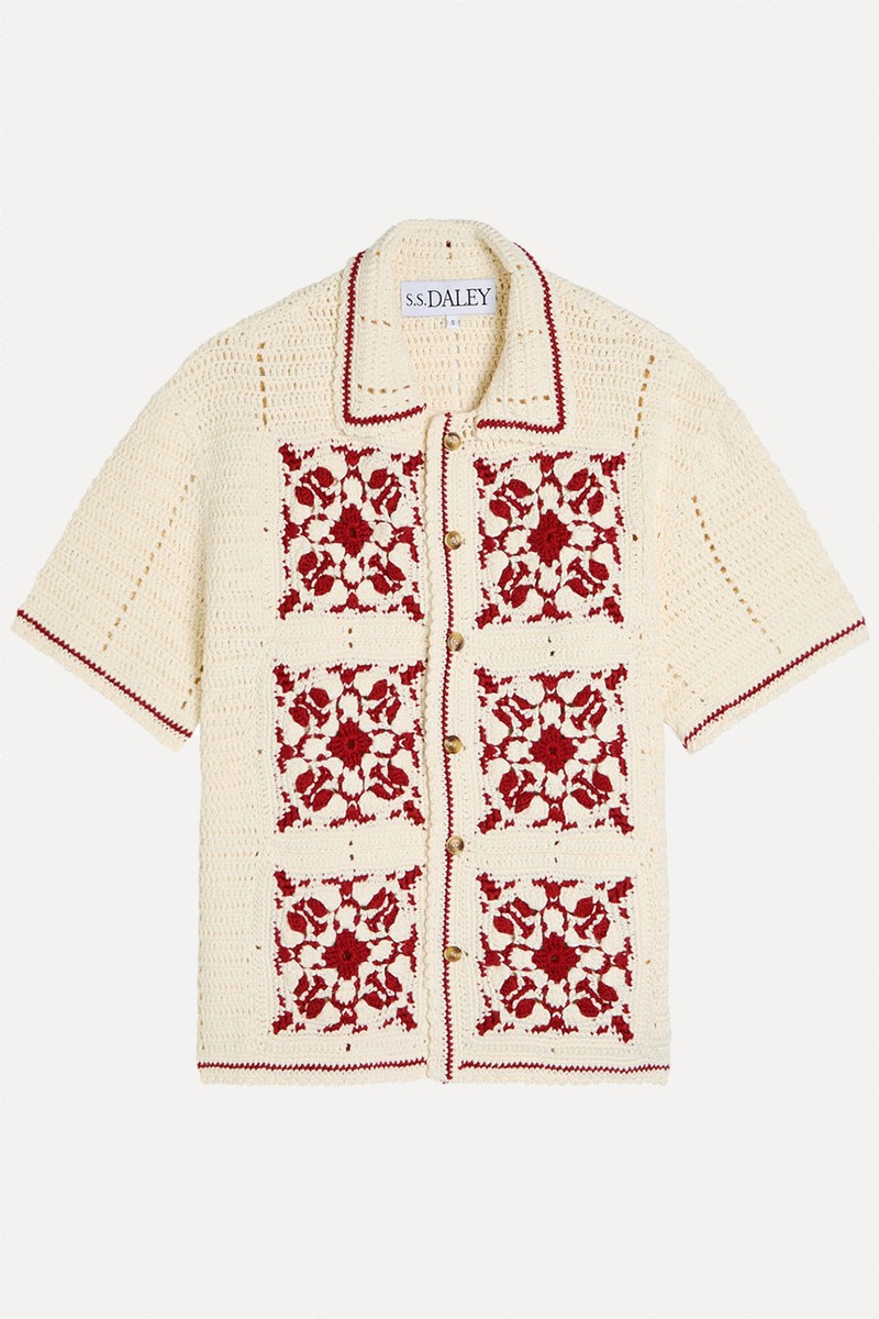 Sako Crochet Open-Knit Shirt from Ss Daley