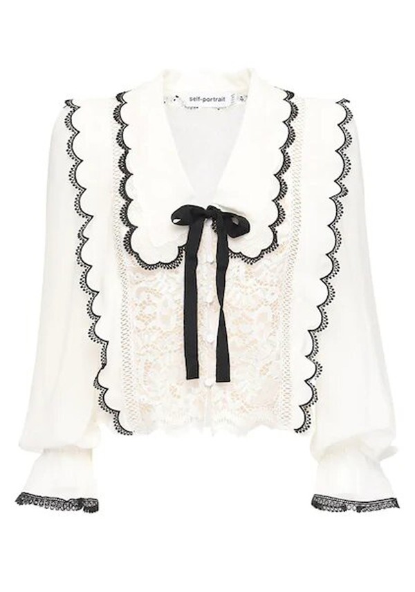 Lace Shirt With Bow Detail from Self-Portrait