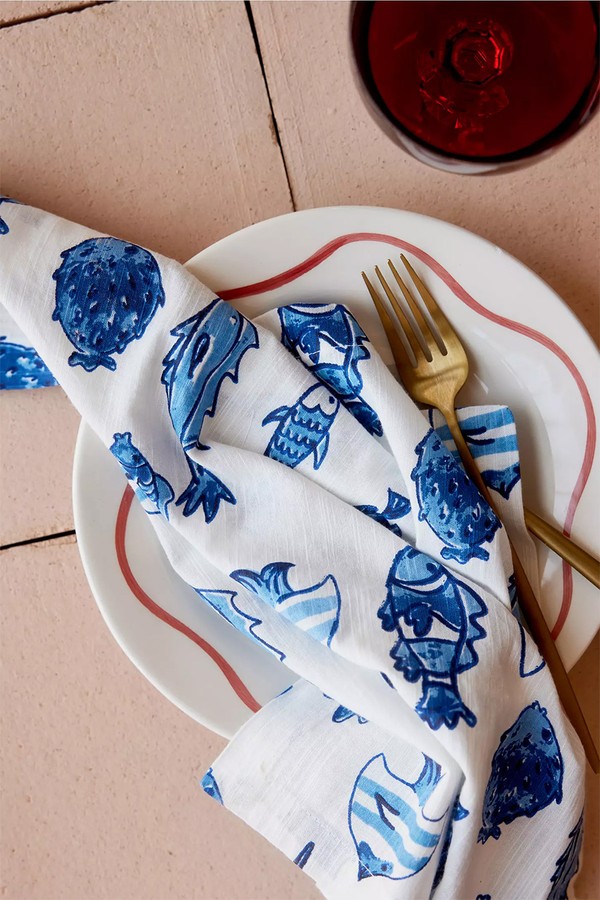 Set Of 2 More Fish In The Sea Napkins from ANNA + NINA 