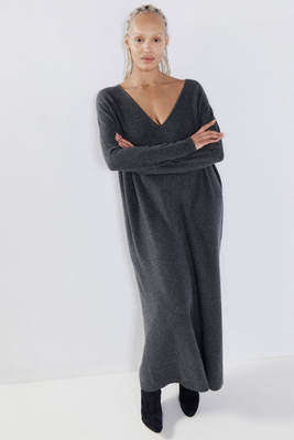 Clean V-neck Responsible Cashmere Knit Dress from Raey