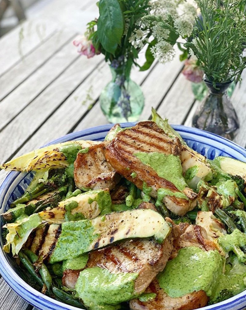 Pork Chops With Green Goddess Dressing