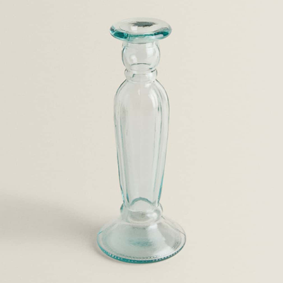 Recycled Glass Candlestick from Zara