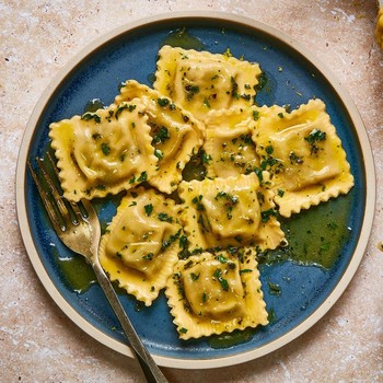 Cornish Crab, Lemon & Rodda’s Cornish Clotted Cream Ravioli With Herb Butter  