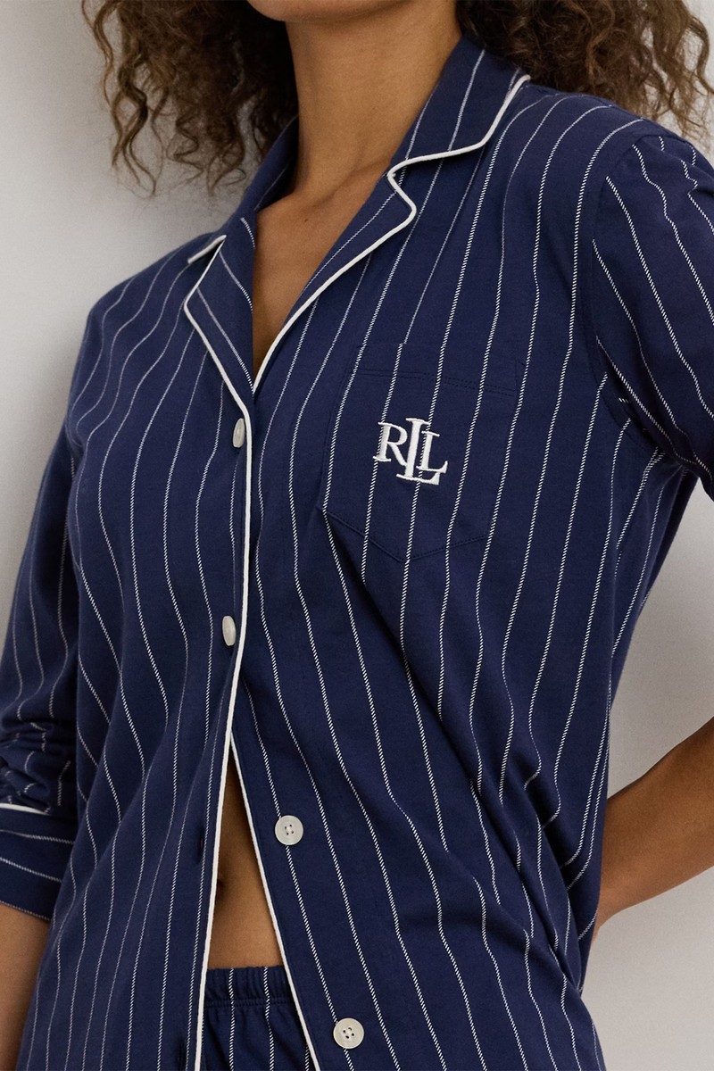 Striped Cotton Jersey Sleep Set