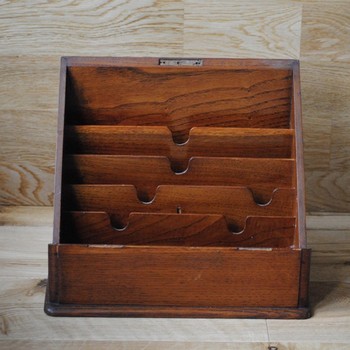 Edwardian Oak Letter Rack from Vinterior