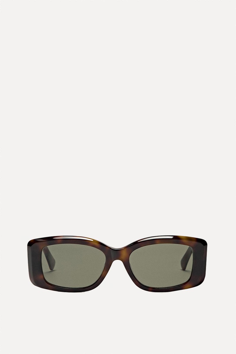 Rectangular Tortoiseshell-Effect Sunglasses from Massimo Dutti