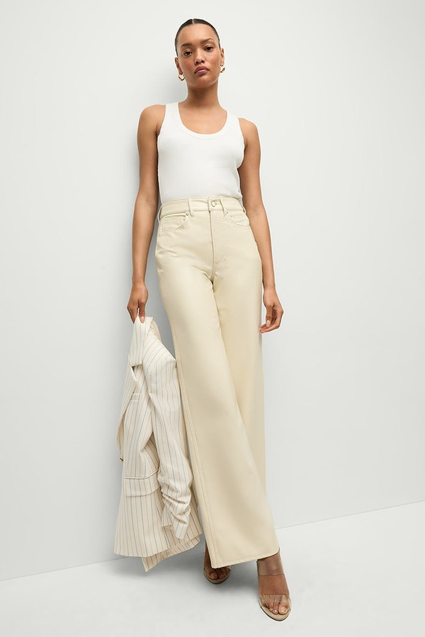 Taylor Vegan Leather Wide-Leg Pants from Veronica Beard