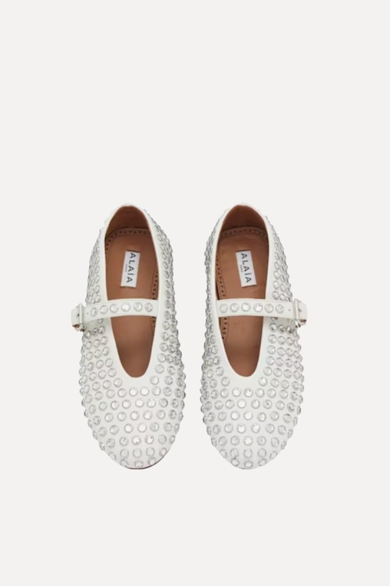 Crystal-Embellished Ballet Flats from Alaïa