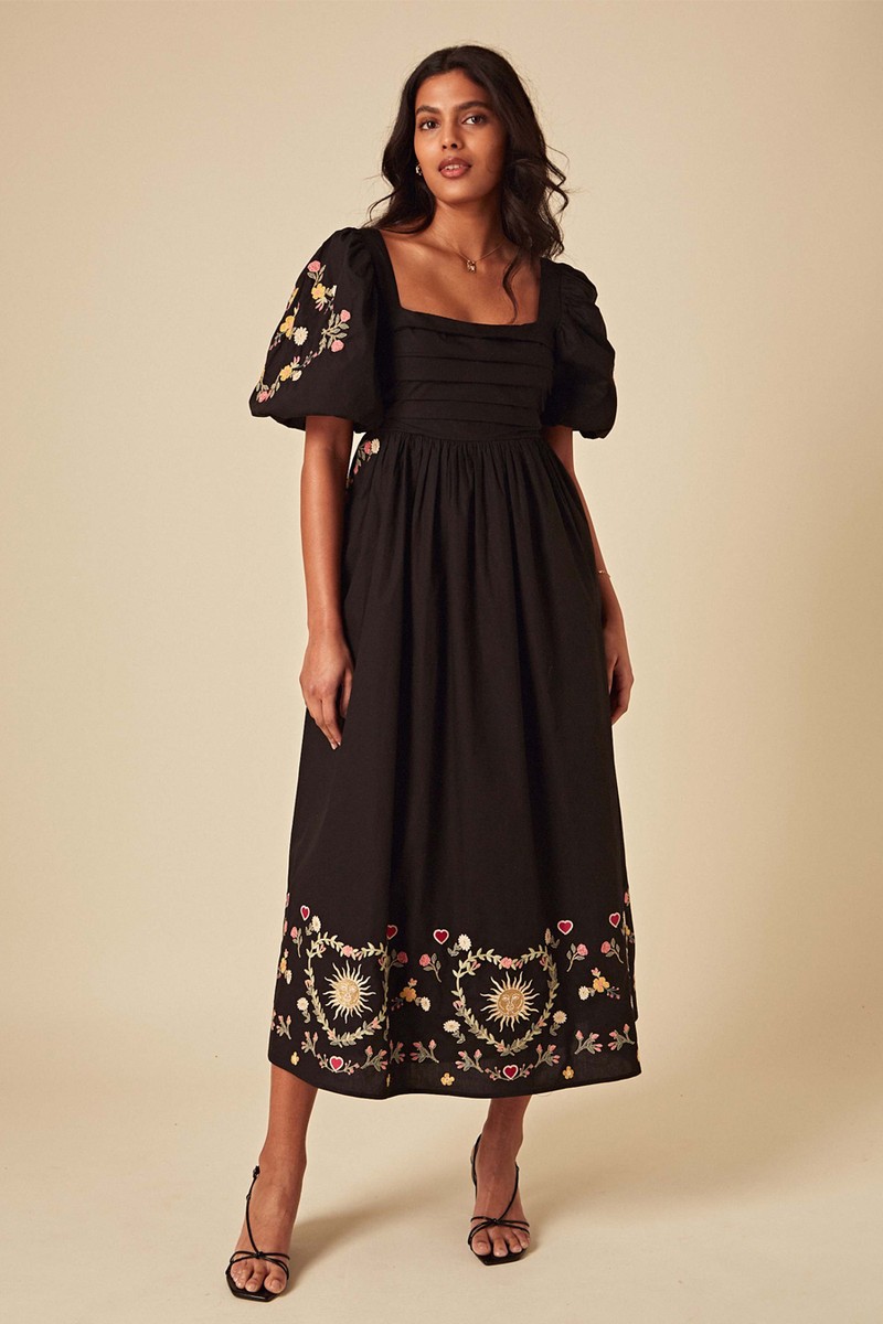 Floral Embroidered Nova Midi Dress from Nobody's Child X Elizabeth Scarlett
