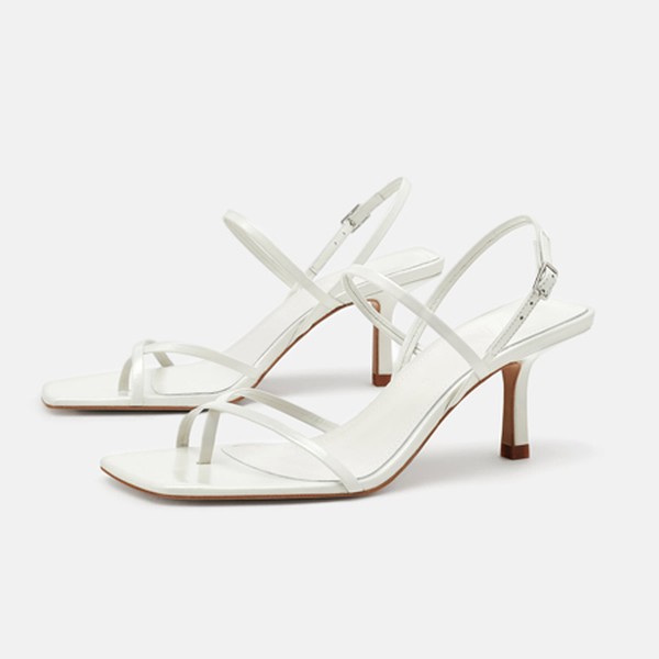 Mid-Heel Strappy Leather Sandals from Zara