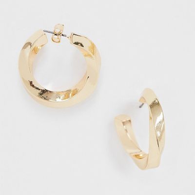 Weekday Sculpted Hoops In Gold from ASOS