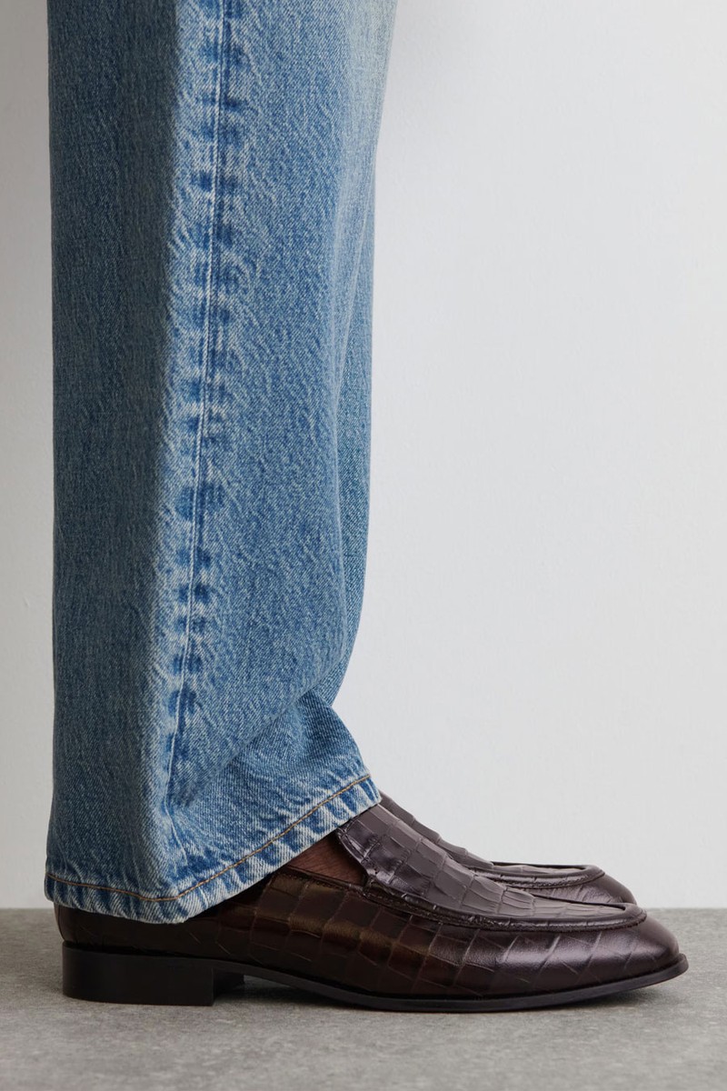 Croc-Effect Leather Loafers from COS