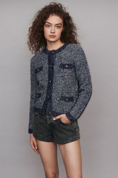 Fancy Lurex Knit Cardigan