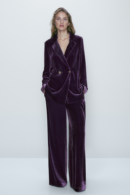 Velvet Palazzo Trousers from Massimo Dutti