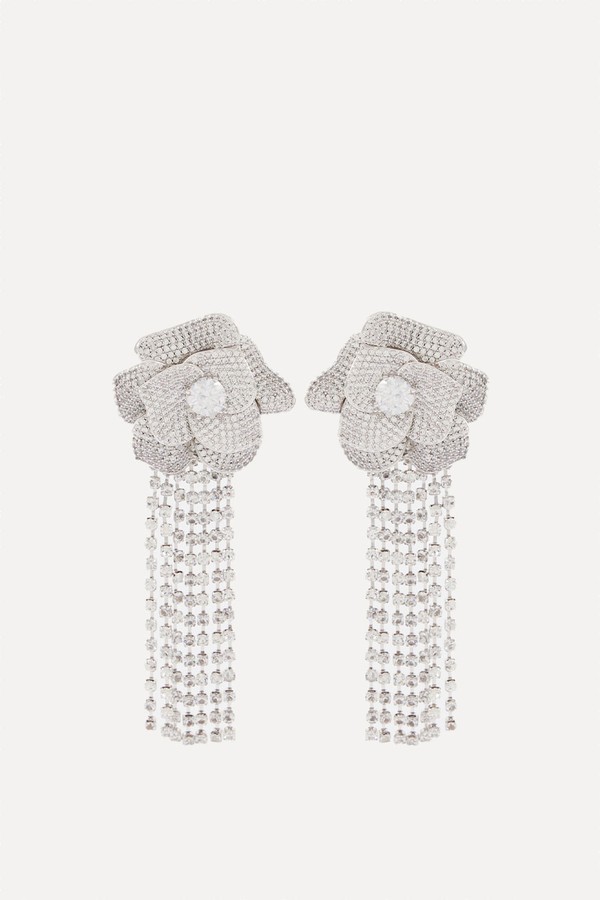 Crystal-Embellished Drop Earrings from Self-Portrait