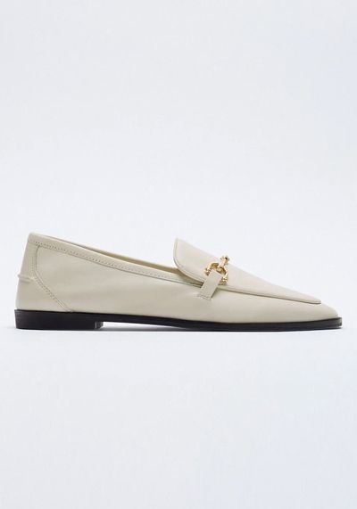 Leather Loafers With Buckle from Zara