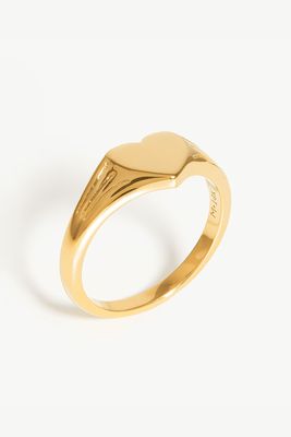 Engravable Heart Signet Ring