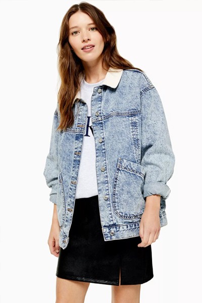 Acid Wash Denim Oversized Jacket from Topshop