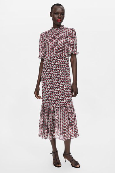 Heart Print Midi Dress from Zara