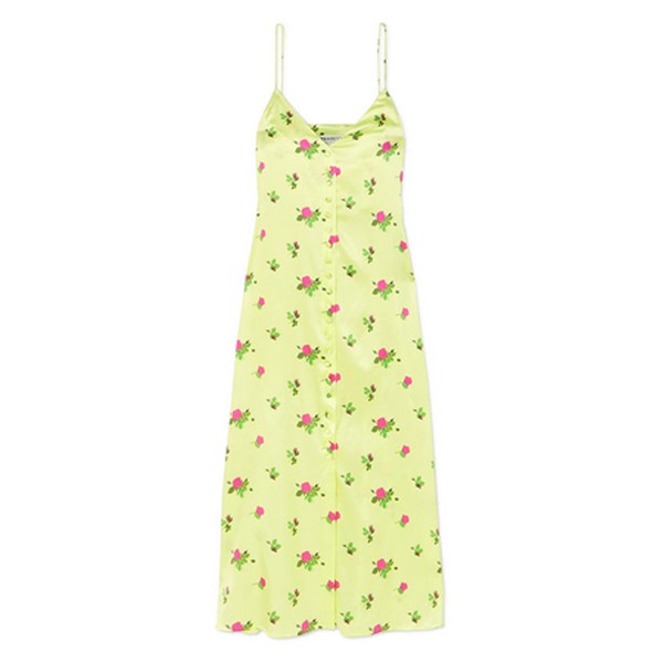 Hailey Floral-Print Stretch-Silk Satin Midi Dress from Bernadette